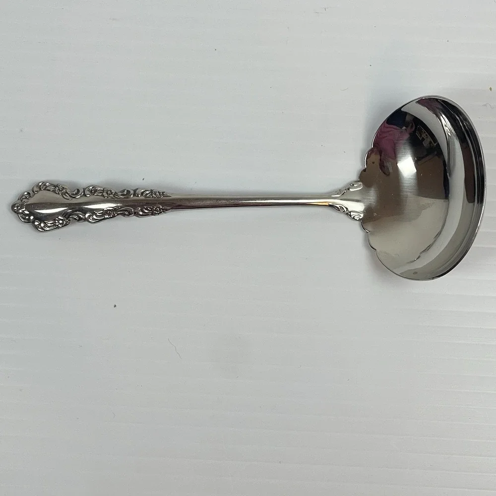 Oneida SHELLEY Cube Stainless Steel Flatware Floral Lot 6 Serving Fork Spoons